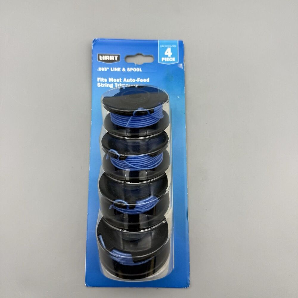 HART .065" Trimmer String Line & Spool Blue Fits Most Auto-Feed Weed Eaters 4 Pk